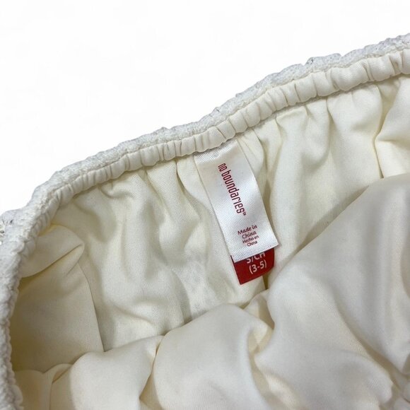 2000s Y2K No Boundaries Lace Boho Mini Dress Cream Strapless Small With Ruffle - Picture 4 of 5